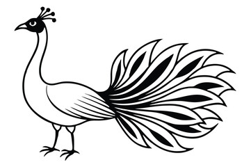 peacock style rangoli design vector silhouette 