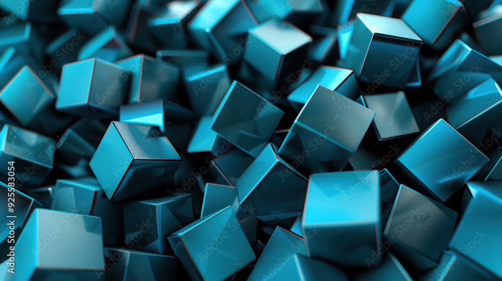 Poster abstract 3d rendering of geometric shapes. composition with squares. cube design. modern background 