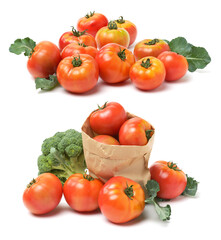 fresh tomato isolated on white background