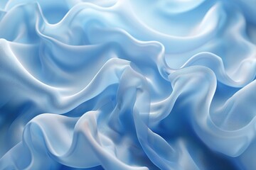 Obraz premium abstract blue background. Folded ruffle, curvy waving ribbons. Elegant fashion wallpaper
