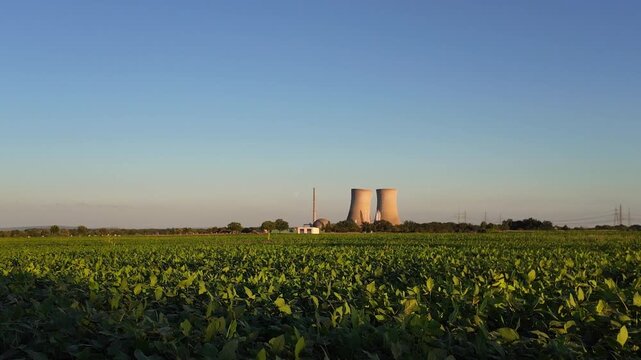 GRAFENRHEINFELD, GERMANY - AUG 16, 2024: Explosion of the two cooling towers of a nuclear power plant. The project is part of the German Government&rsquo;s policy to transition away from nuclear power.