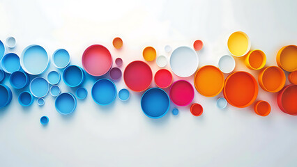 Colorful Circular Bubbles in a Minimalist White Space