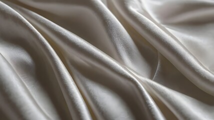 Obraz premium White rippled satin silk fabric. background texture