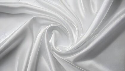 Obraz premium White rippled satin silk fabric. background texture