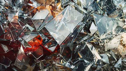Sharp Abstract Metal Shards in Metallic Composition