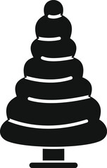 Simple vector icon of a children's toy pyramid, perfect for apps or websites