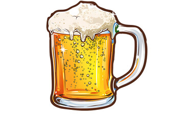 beer seider, on white background, minimalism, vector, sticker design