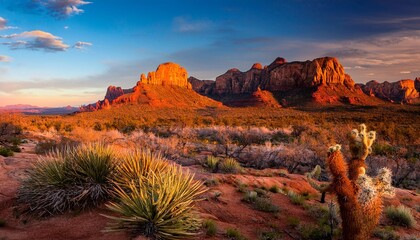 Dramatic Rocky Desert Landscape at Sunset