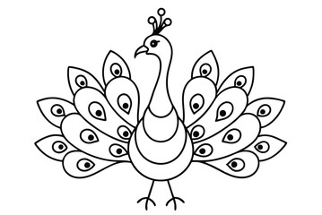 peacock style rangoli design vector silhouette 