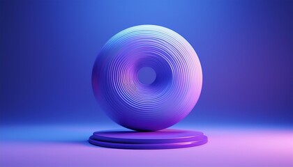A striking abstract sphere, featuring vibrant gradient colors and intricate patterns, set against a soft gradient background.