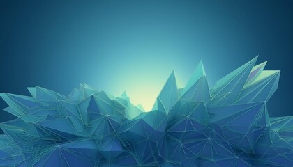 A mesmerizing abstract digital landscape with sharp peaks and a vibrant light, perfect for modern design themes.