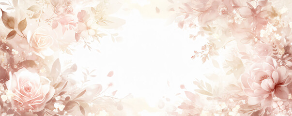 watercolor floral frame background