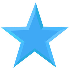 Obraz premium Blue star on a white background