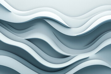An abstract composition of flowing white curves, creating a sense of fluidity and movement, with ample copy space for design purposes.