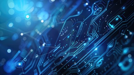 Fototapeta premium Abstract Blue Circuit Board Background