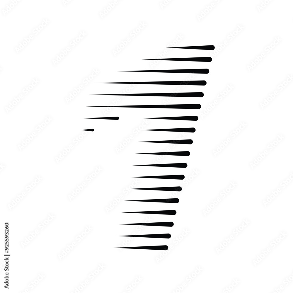 Poster number 1 logo with speed line pattern