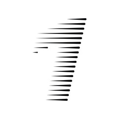 Number 1 with Abstract Line Pattern Isolated On White Background