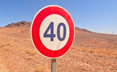 Speed Limit 40 Km Road Sign