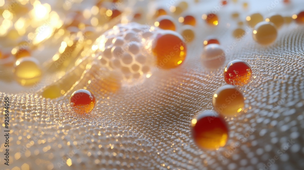 Aufkleber nanoparticles evenly distributed on a skin surface, demonstrating the application of nanotechnology 