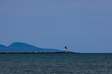 An old breakwater lighthouse along Great Lake Superior.