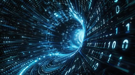 Digital Tunnel of Binary Code