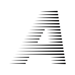Letter A Logo with Abstract Line Pattern