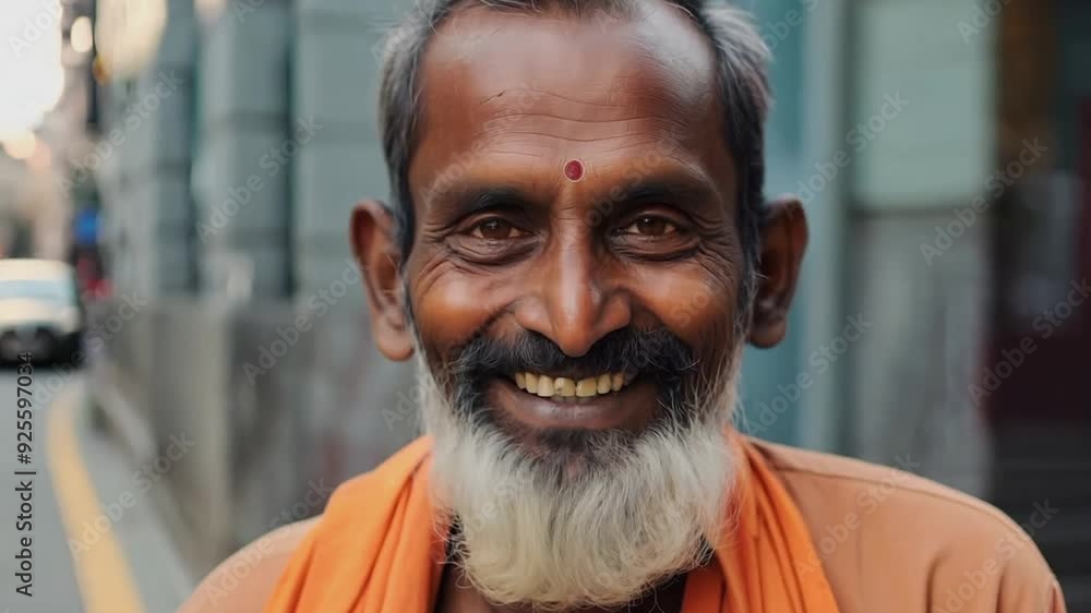 Canvas Prints Man standing and smiling on a street