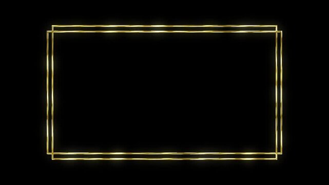 animated gold frame rectangular round oval frame wedding model frame gold frame luxury background border gold 4k looping