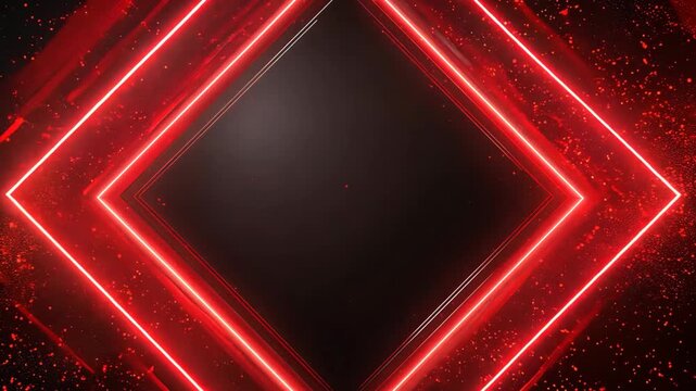 red light futuristic abstract background neon glow on dark background with geometric shape fractal	
