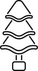 Simple christmas tree icon with three branches growing from potted trunk, perfect for minimalist holiday designs