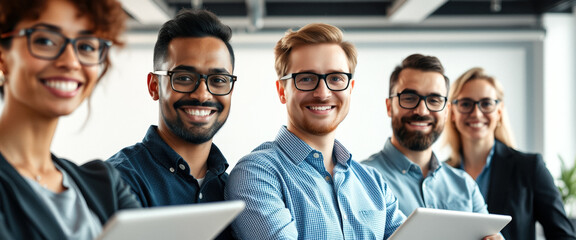Diverse group of professionals working together on a project