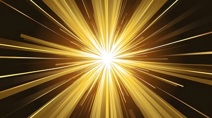 Gold and yellow burst of light on black background, celebration and party related design