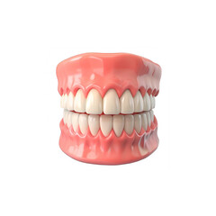 Dentures isolated on a transparent background Generative AI