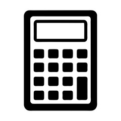 Black silhouette data calculating mathematics calculator icon and vector illustration