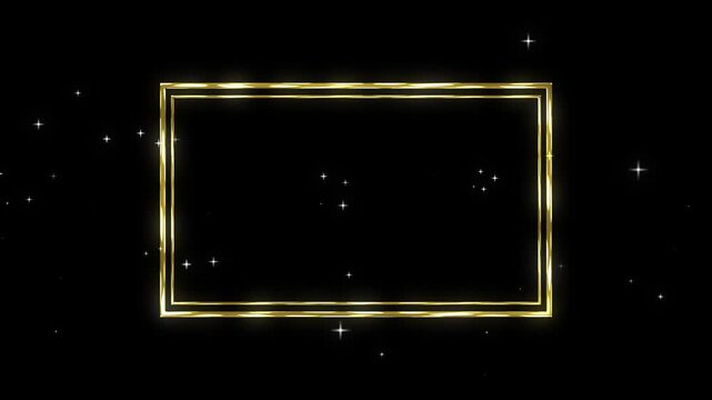 animated gold frame rectangular round oval frame wedding model frame gold frame luxury background border gold 4k looping