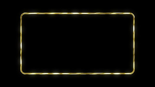 animated gold frame rectangular round oval frame wedding model frame gold frame luxury background border gold 4k looping