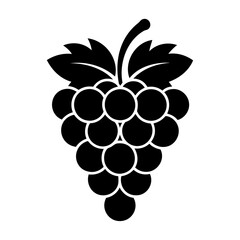 Black silhouette grapefruit icon and vector illustration