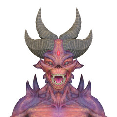 モンスターの顔アップ　3DCGレンダリング