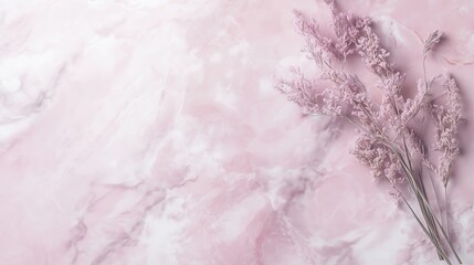 Obraz premium Serene Composition of Delicate Flora on a Lavender Canvas