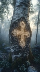 Rose Cross Mystical Forest Rosicrucianism Religion Spiritual Symbol