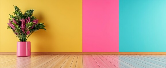 Colorful Empty Room, 3D Render