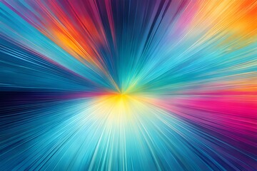 Obraz premium A colorful, abstract painting with a bright yellow center