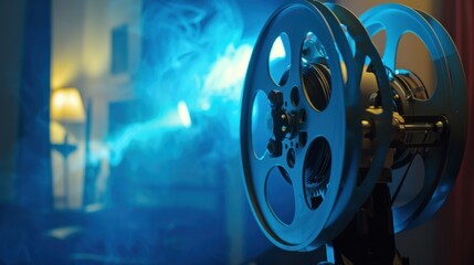 Obraz premium Vintage Film Projector with Blue Light