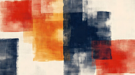 Abstract artwork featuring bold colors and textured brush strokes.