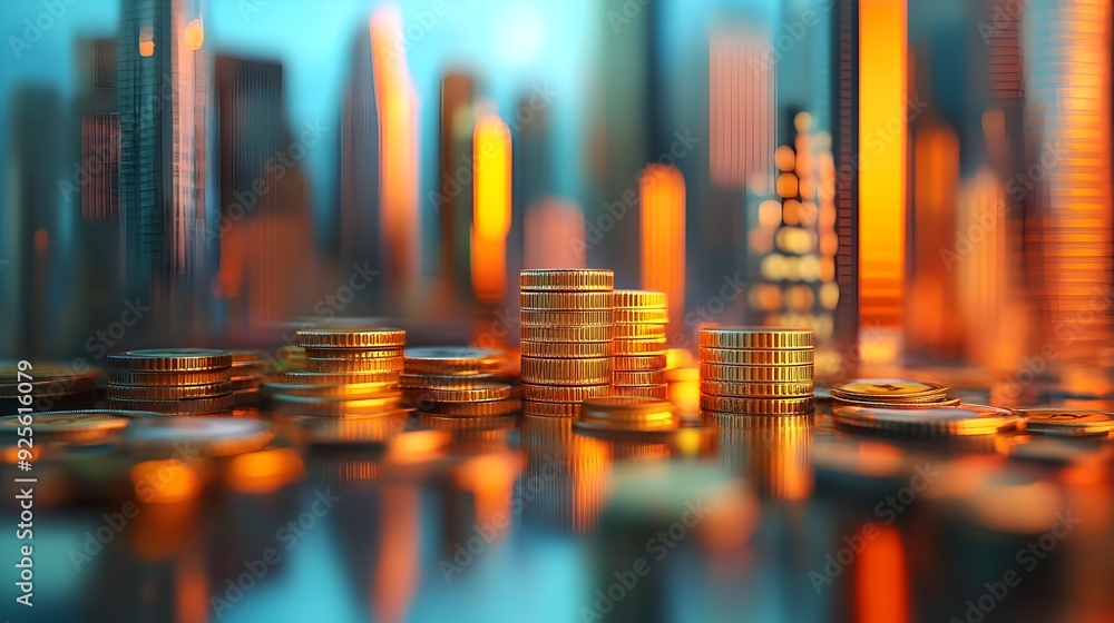 Poster visually captivating 3d rendition of economic dynamics and financial strategies