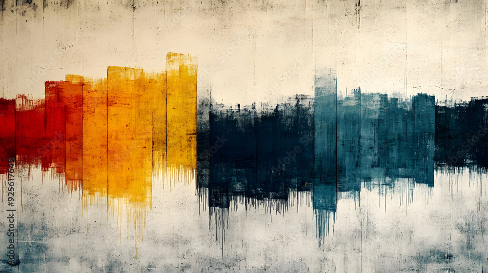 Poster abstract artwork featuring vibrant colors and textured patterns.