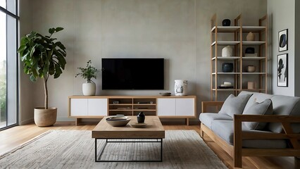 Fototapeta premium Living room interior design white furniture modern house, family home