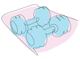 Dumbbells are positioned on a soft mat, ready for an exercise session in a gym environment.