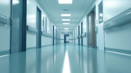 An empty hospital corridor background
