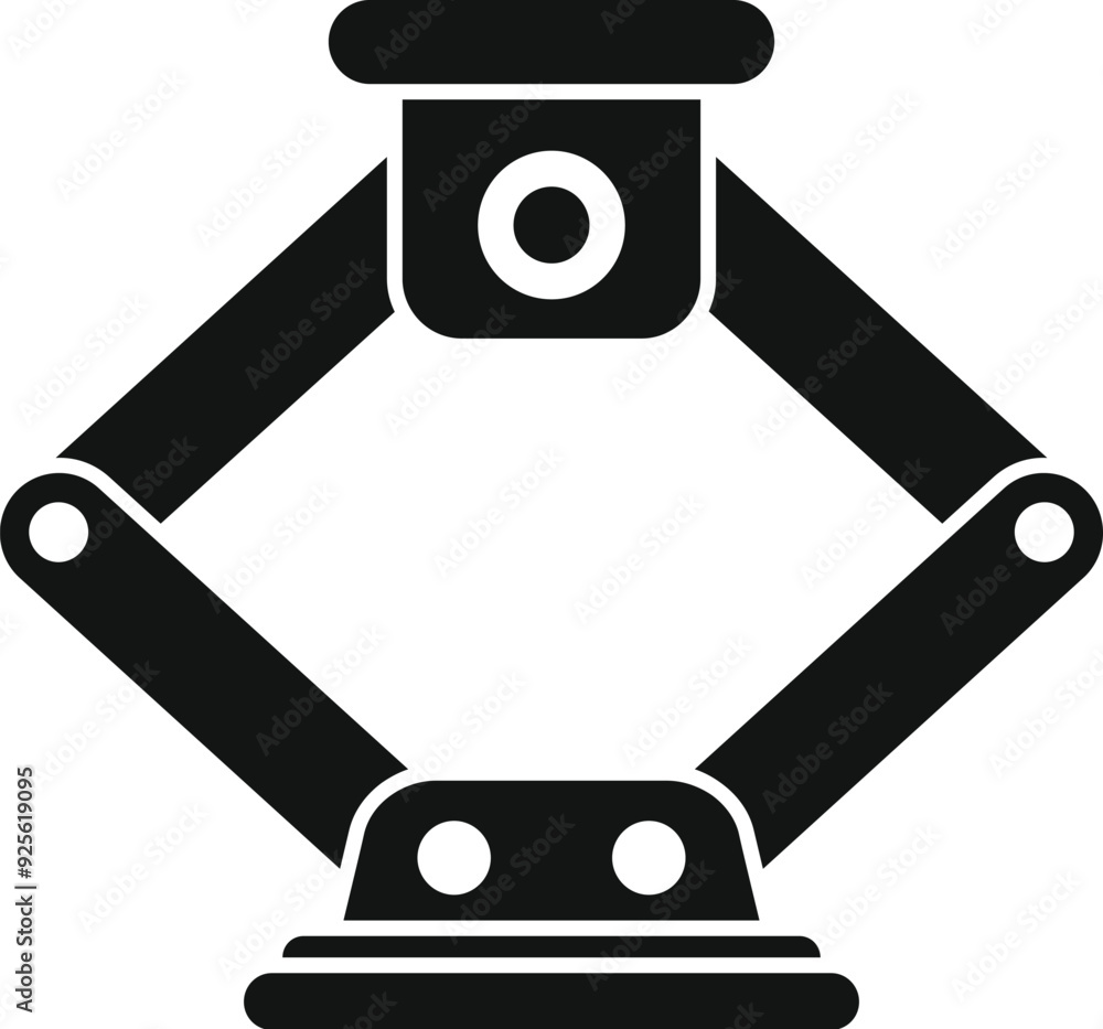 Aufkleber robotic arm holding object with camera vision system for industrial automation